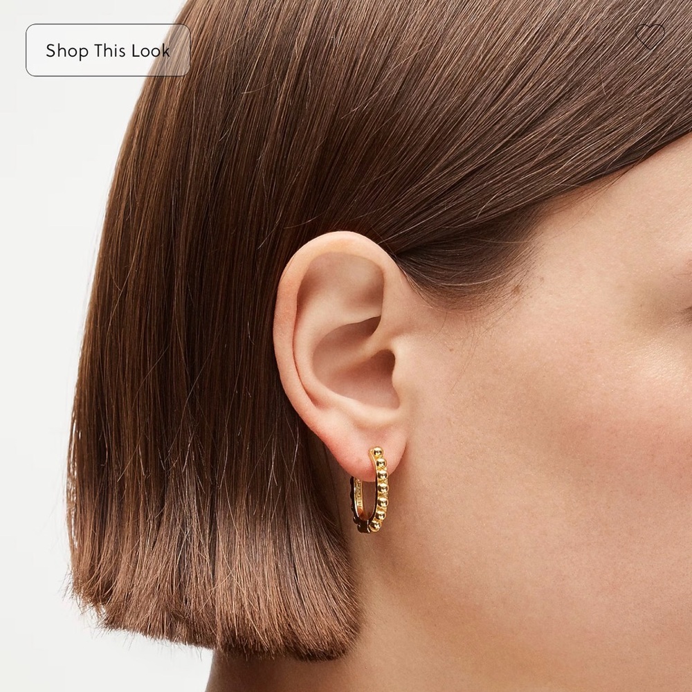 New Jcrew Metallic beaded hoop earrings